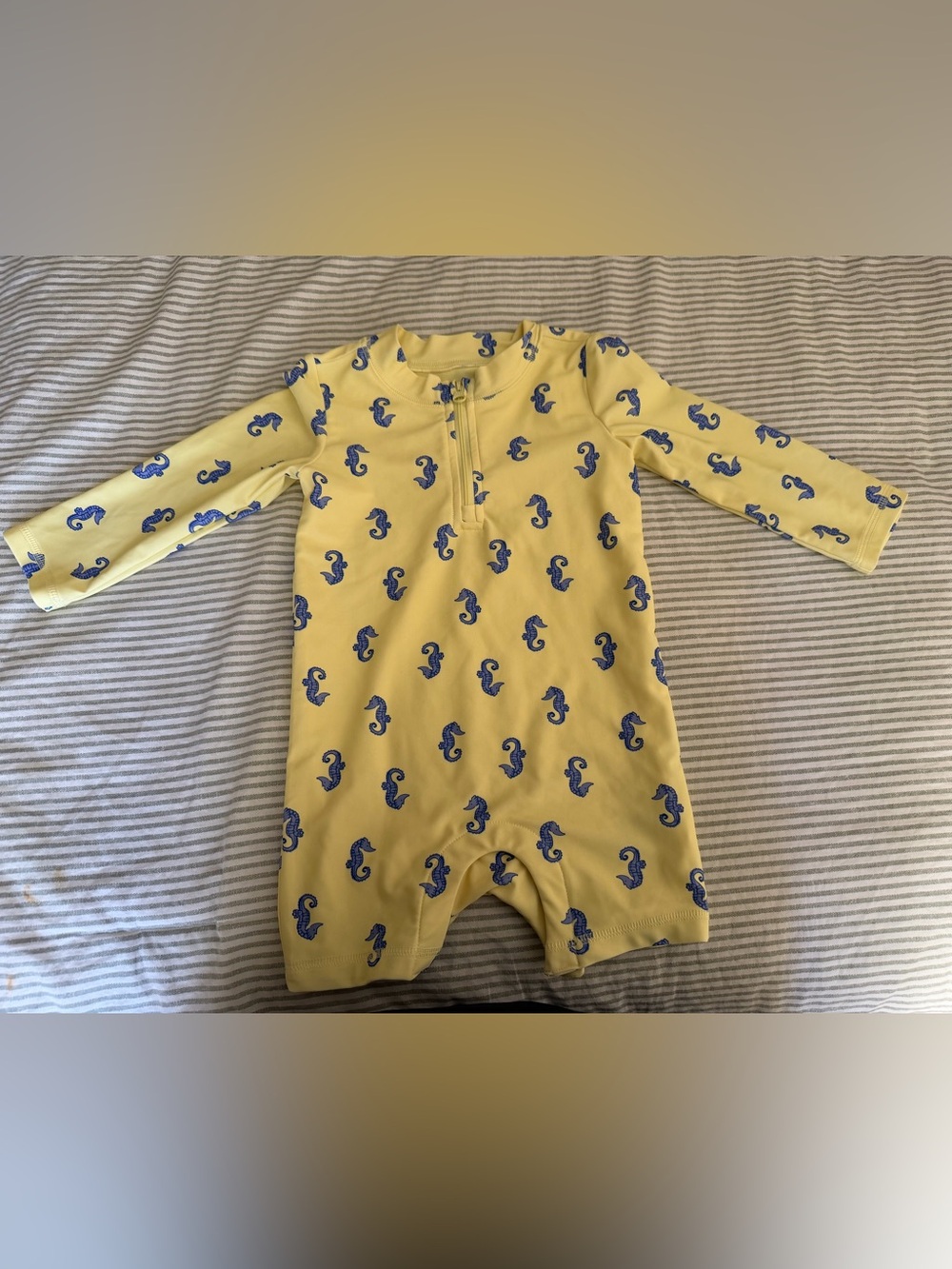 GAP- Yellow Seahorse Print Kids One-Piece Rashguard
